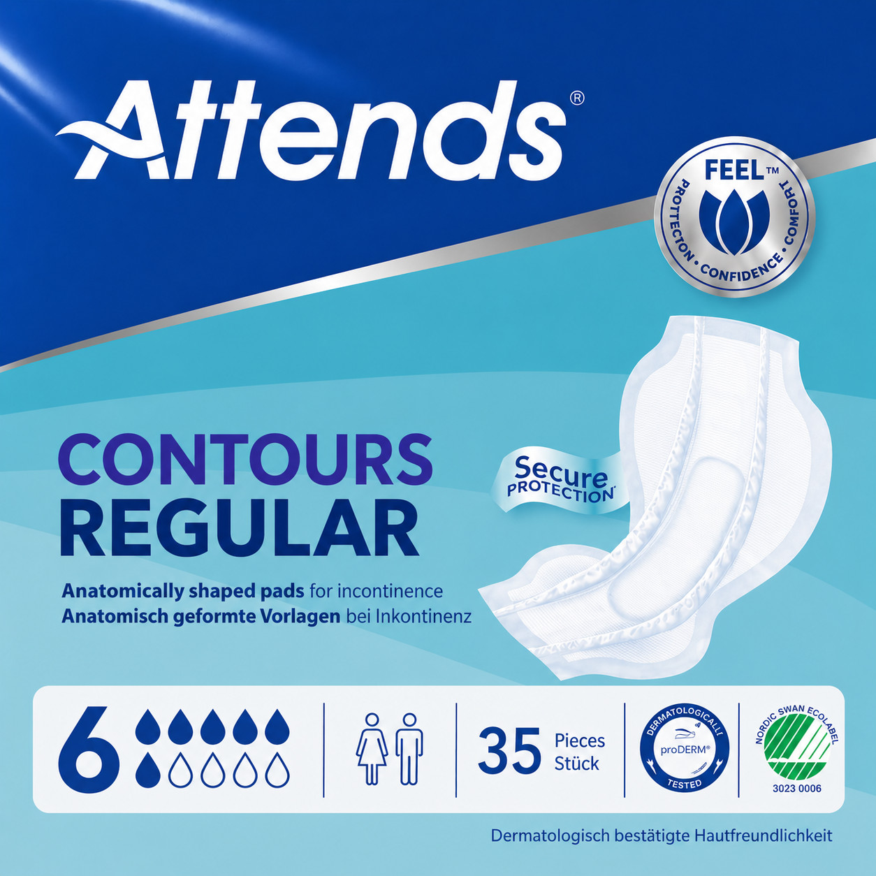 Attends Contours Regular 5 | Adult Form Incontinence Pads (1094ml) Pack of 42 - Image 6
