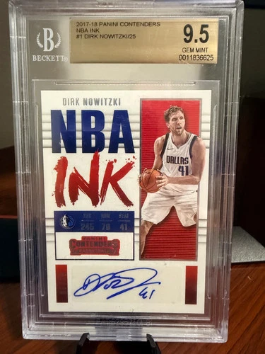 2017 Panini Contenders NBA Ink Dirk Nowitzki #1 /25 BGS 9.5 Auto 10