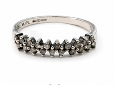 9ct White Gold Diamond Ring 0.20ct Hallmarked 375 Eternity Band Engagement 1.6g
