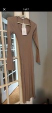 NWT Nordstrom’s Wafi Alexi Long Sleeve Ribbed Dress. Size 8. Curve Hugging Fit