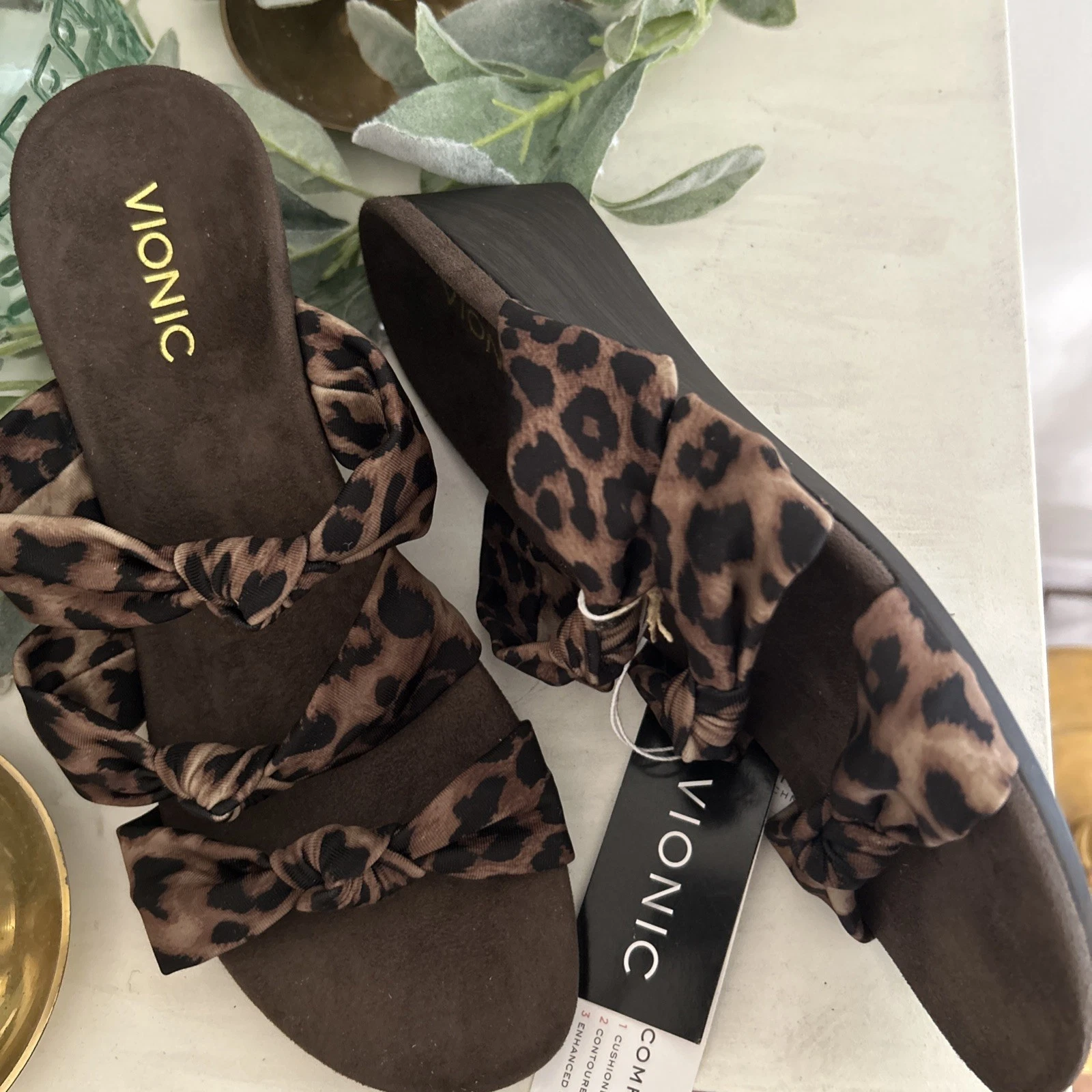 Vionic Park Rizzo Cheetah PRINT WEDGE SANDAL Women’s Sz 9 NWT
