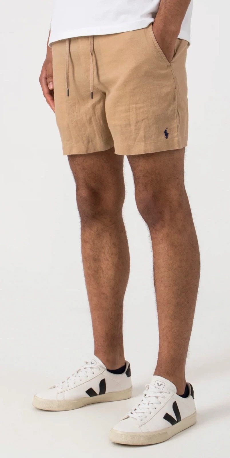 Polo Ralph Lauren Big Tall Khaki LINEN 6” Prepster Classic Fit Drawstring Shorts