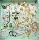 LARGE Vintage To Modern Costume Jewelry Lot INCL. STERLING TRIFARI/CRYSTAL/RHINE