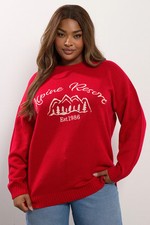 Yours Curve Women's Plus Size 'Alpine Resort' Knitted Jumper