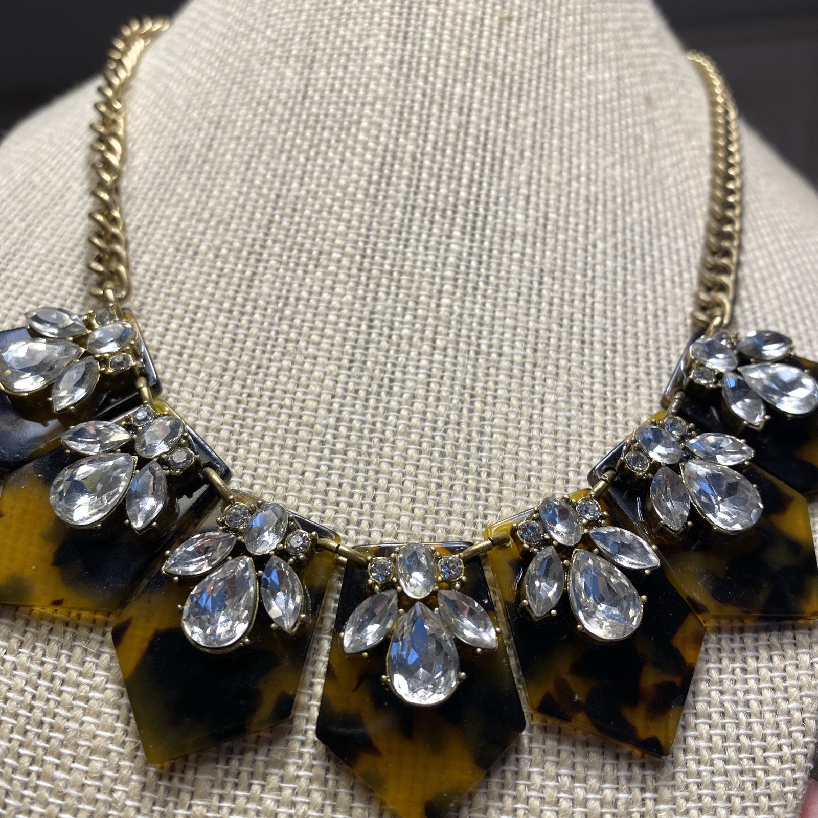 J. Crew Statement Rhinestone Adjustable  Tortoise… - image 1