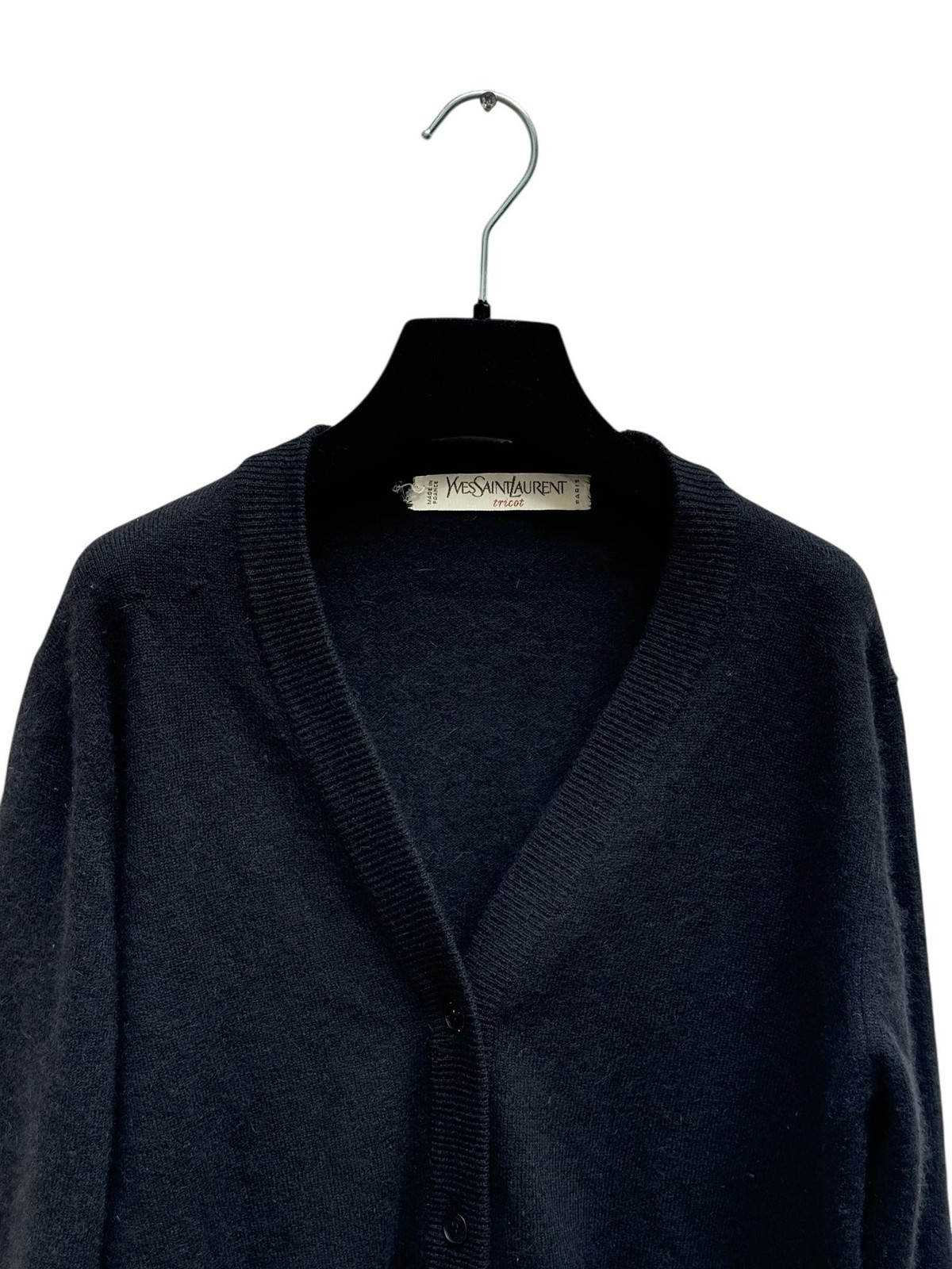 Cardigan Yves Saint Laurent nero misto lana taglia 36 FR Small