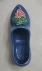 Vintage 1940s McCoy Pottery Dutch Shoe planter Indigo Blue Pink Rose 7.5” long