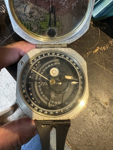 Wm. Ainsworth & Sons D.W. Brunton Pocket Transit Compass w/ Sines Table Plate