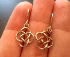 STUNNING VINTAGE ESTATE SIGNED STERLING SILVER CELTIC RING 1" EARRINGS! G38823