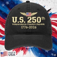 250 Years USA Embroidery Cap, American Flag 1776-2026 Baseball Hat