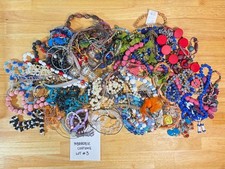 Costume Jewelry Mixed Lot 3 Necklaces Bracelets 5.9 LBS Wearable