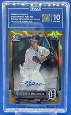 2025 Bowman Kevin McGonigle Chrome Auto Gold Lava Refractor 1st #/50 TAG 10