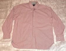 Tommy Hilfiger Shirt Mens XL Red Button Up Gingham Heritage Poplin 80s Two Ply