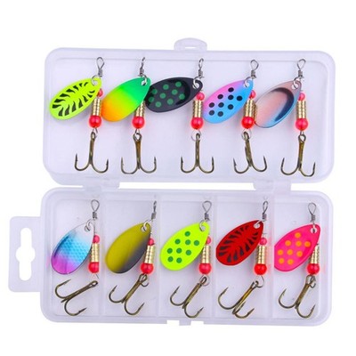 Metall Spoon Spinner Köder 10 Stück Set für Hecht Angelgerät mit Multicolor