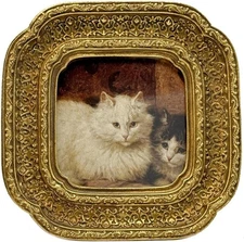 3x3 Vintage Small Picture Frame, Antique Ornate Gold Square Photo Frame for T...