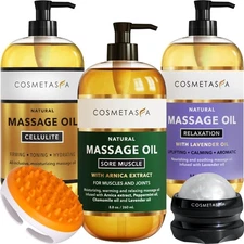 Cosmetasa Body Massage Oil Therapy Kit – Arnica & Lavender Oil for Relaxat