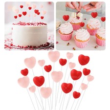 10pcs Red Pink Creative Heart Cake Topper Plugin for Valentine's Day Wedding Bir