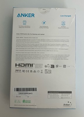 Anker 11-In-1 Kvm Switch, 100W Usb Pd 4K, For Desktop Pcs & Laptops Model A83K8