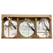 Member's Mark Holiday Ceramic Serving Board with Spreader 3-in-1 Gift Set