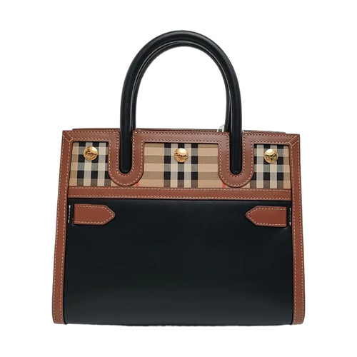 BURBERRY Title Handbags Leather Black Free Shipping | Duties Paid