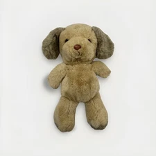 VTG Dunhill Russ Berrie Plush Soft & Suede Brown Dog Puppy Stuffed Animal No 417