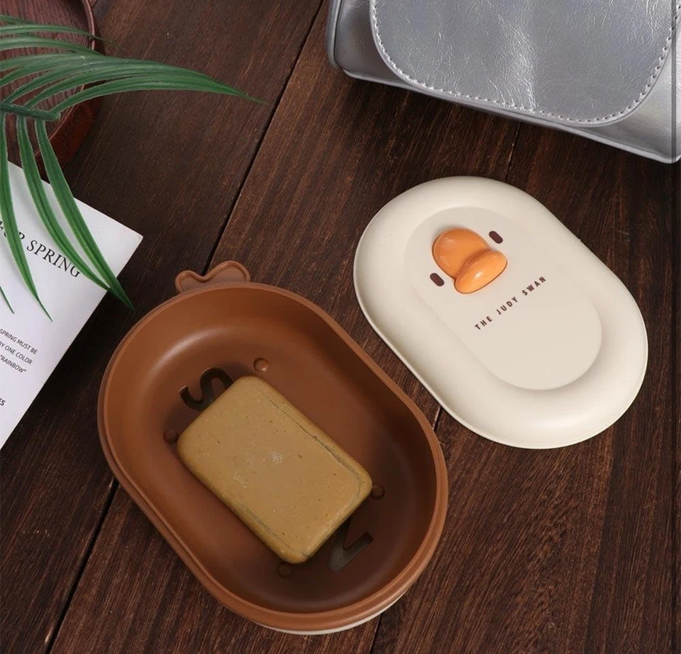 Jabonera 1 pieza linda caja de jabón desmontable de dibujos animados jabón de plástico portátil Foto 2 de 4