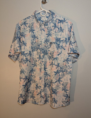 Vintage Summer Tropical Shirt Pockets Short Sleeve Men's XL Hawaiian Look
