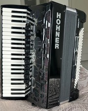 Hohner AMICA IV Series 120 Bass Piano Accordion - Black, Straps  Case