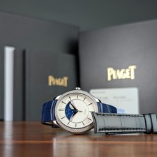 Unworn 18k White Gold & Diamond Moon Phase Pi...