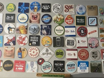 60 Unique Beer Bar Coasters Pint Glass mat coaster Craft Domestic Import Lot B