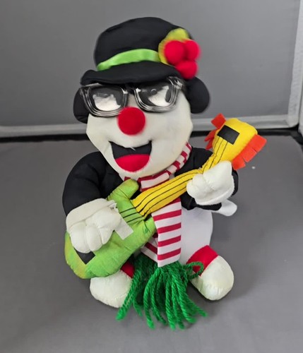 Vintage Christmas Shaky Blues Pals Rock & Roll Schneemann Gitarre singt Sound Bewegung - Video 1 von 1