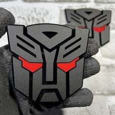 Fender Badges 2x Autobot Transformer Mask Car Emblem Eye Colors Badge Decal