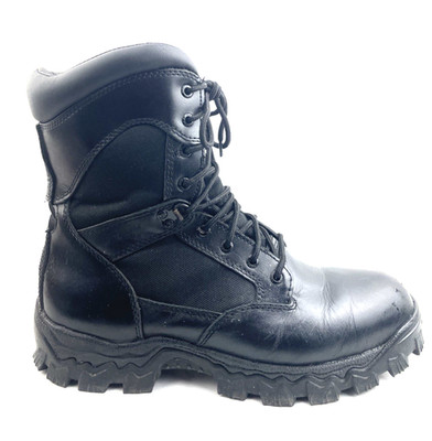 Rocky Alpha Force 2173 Side Zip Boots Black Leather 8'' Men s 11.5M