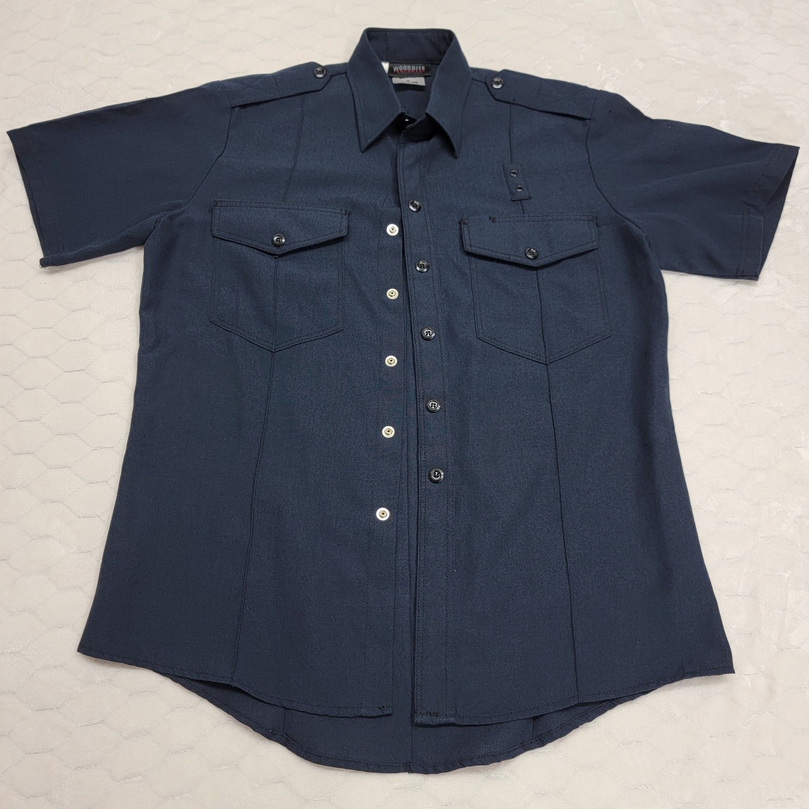 Workrite Benchmark FR Nomex Uniform Shirt Navy Blue Mens 40 Medium NFPA 1975
