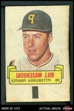 1966 Topps Rub Offs  Bill Mazeroski  Pirates HOF 2 - GOOD