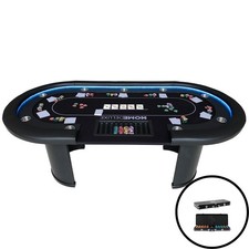 Pokertisch LED Spiel CASINO inkl. Pokerkoffer