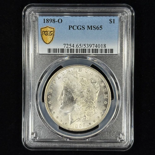1898-O $1 MS65 Morgan Silver Dollar - PCGS Gold Shield - ANACS Photo Grade *018
