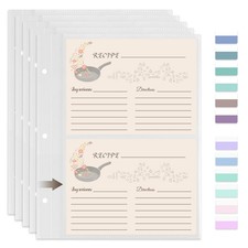 50 Pack Recipe Card Page Protectors, 4x6 Inch One Size, Clear
