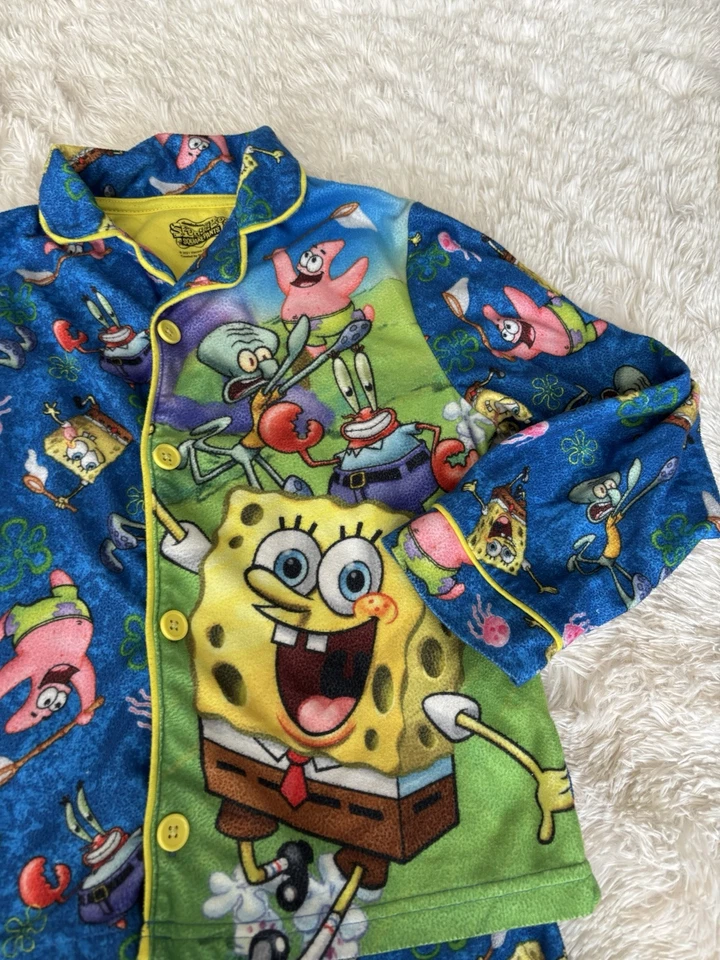 Pantalones cuadrados Bob Esponja niños talla 8 dos pc. pj set. Adorable, suave, grt. forma Foto 3 de 4