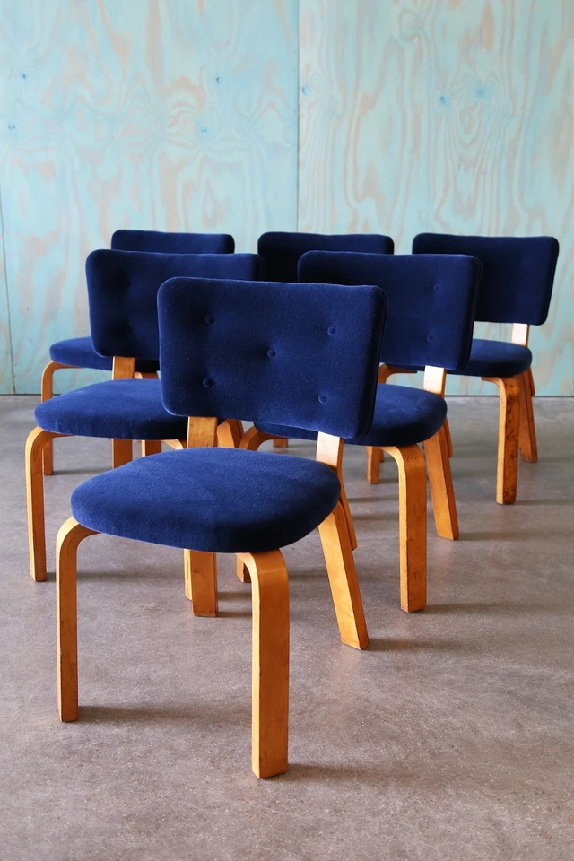 1ª Edición Juego de 6 Sillas Alvar Aalto para FinSven Modelo 62, 1934 Foto 3 de 4