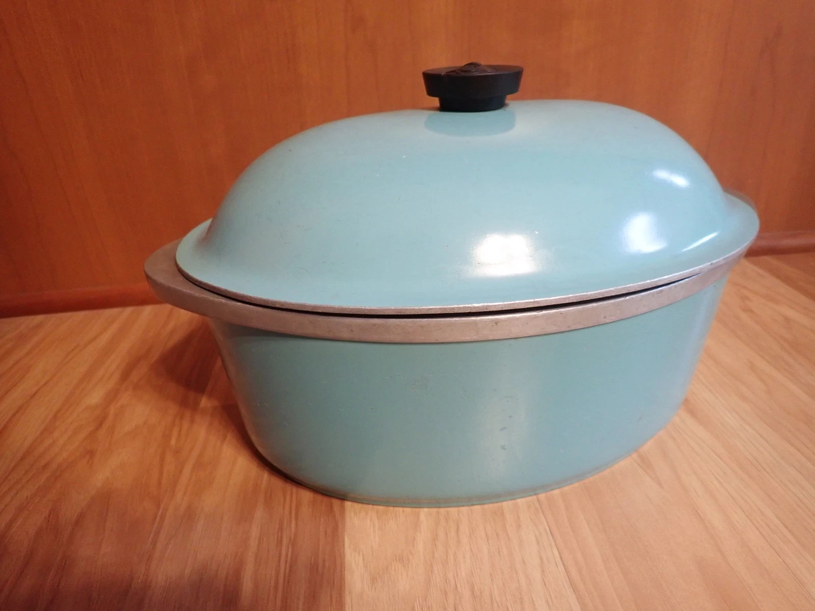 CLUB Aluminum Oval Roaster Blue Turquoise Aqua Teal Vintage 6qt