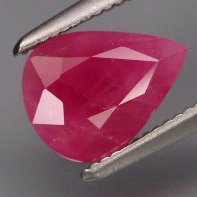1.32Ct  Natural Red-Pink Ruby Myanmar Heated Only Pear Shape Loose Gemstone