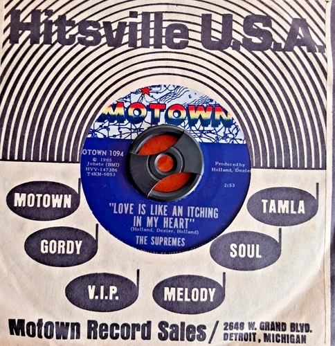 Northern soul Supremes Love is like an itching in my heart / He's all i got EX