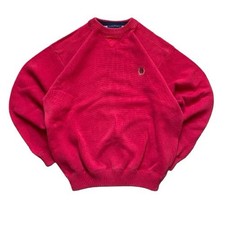 Vintage 90s Tommy Hilfiger Men's Preppy Heavy Knit Sweater Crest Logo Sz L Knit