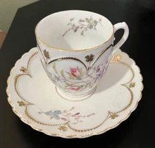 19th Century Unmarked Old Paris Porcelain Teacup & Saucer