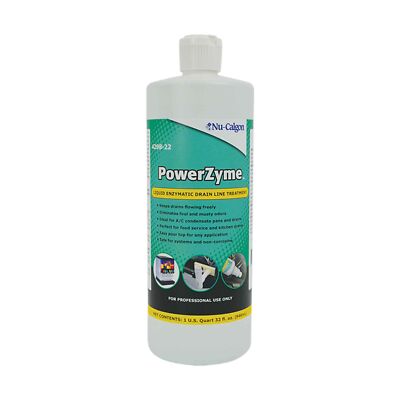Nu-Calgon 4298-22 PowerZyme Liquid Enzymatic Drain Line Treatment 32 oz Bottle P