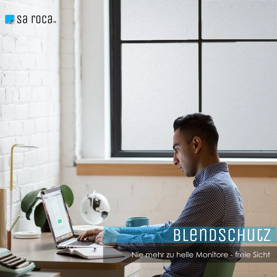 13,32€/m² Fensterfolie blickdicht Sichtschutzfolie Milchglasfolie selbsthaftend - Bild 2 von 4