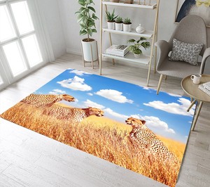 Blue Sky Cheetahs In The African Savannah Area Rugs Living Room Floor Mat Carpet Ebay