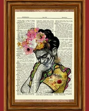 Frida Kahlo Vintage Dictionary Art Print Book Picture Poster 