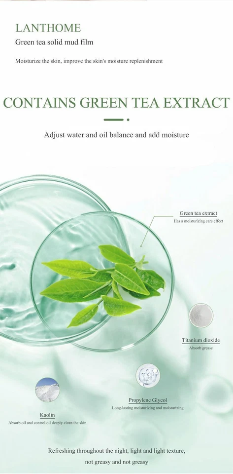 Green Tea Mask Stick Face Cleansing Oil Acne Blackhead Control Deep Clean Pore - Image 4 of 4